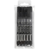 Permanent Markers Lne Width: 2x0.6+2x0.8+1.3mm (5 Pack)