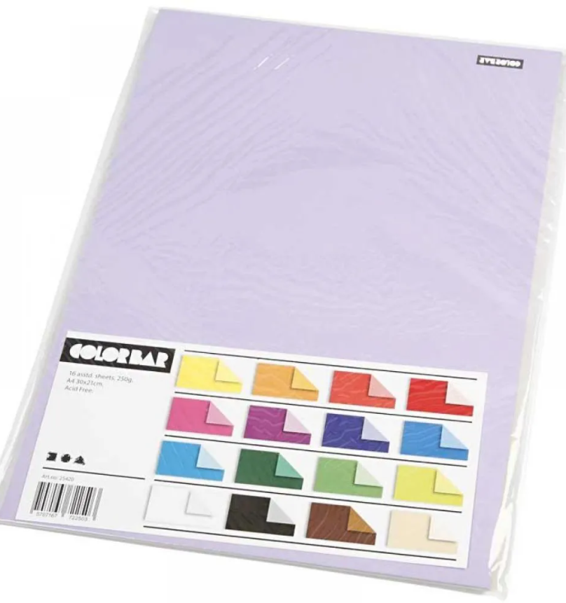 Colour Bar Card A4 250g (16 mixed sheets)