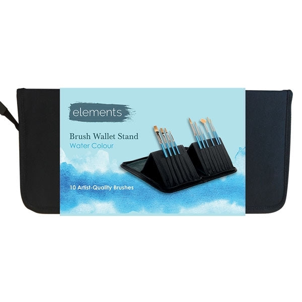 Elements Watercolour Brush Set - 10 Brush Stand