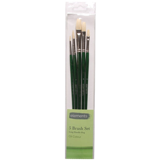 Elements Set of 6 Oil Brushes Long Handle