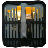 Create Acrylic Paint Brush Set with Wallet (10 Pack)