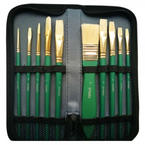 Create Oil Brush Set with Wallet