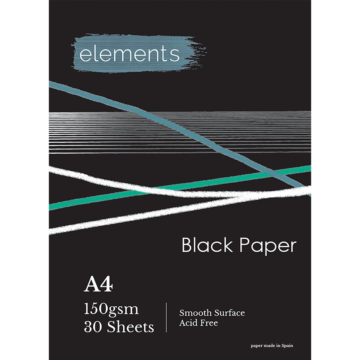 Elements 150gsm Black Paper Pad A4