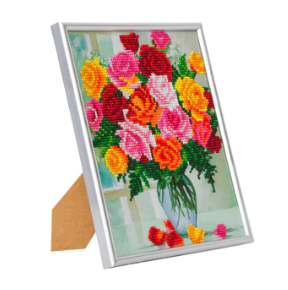 Flowers, 21x25cm Picture Frame Crystal Art