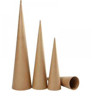 Tall Cones, H: 30-40-50 cm, D: 8-9-11.5 cm, 3 pcs