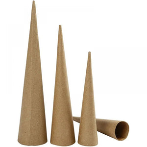 Tall Cones, H: 20-25-30 cm, D: 4-5-6 cm, 3 pcs