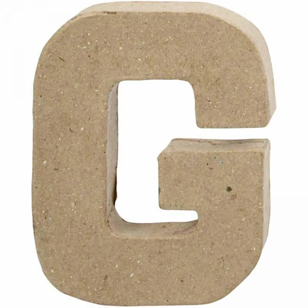 PAPIER MACHE LETTER 10CM -G