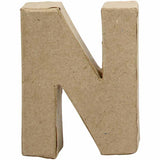 PAPIER MACHE LETTER 10CM -N