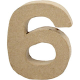 PAPIER MACHE SMALL NUMBER -6