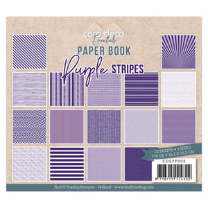 Card Deco Essentials - Paperbook Purple Stripes
