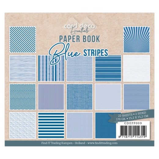 Card Deco Essentials - Paperbook Blue Stripes