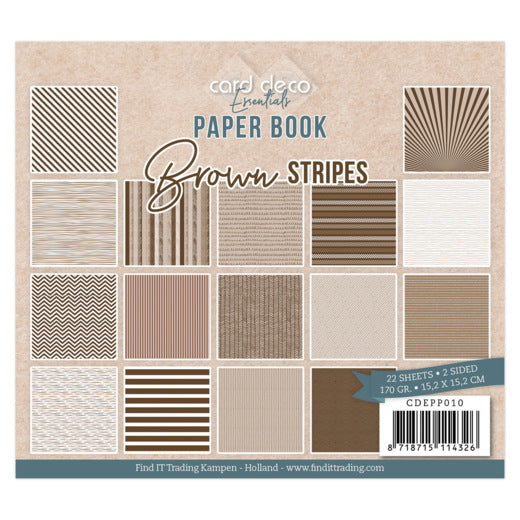 Card Deco Essentials - Paperbook Brown Stripes