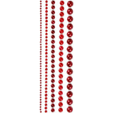 Half Pearls - Assorted Sized Pearls in Red (140 Pieces)
