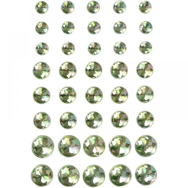 Rhinestones, size 6+8+10 mm, 40 pcs, green
