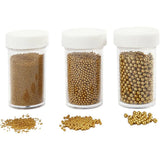 Mini Glass beads, size 0.6-0.8+1.5-2+3 mm, 3 tubs