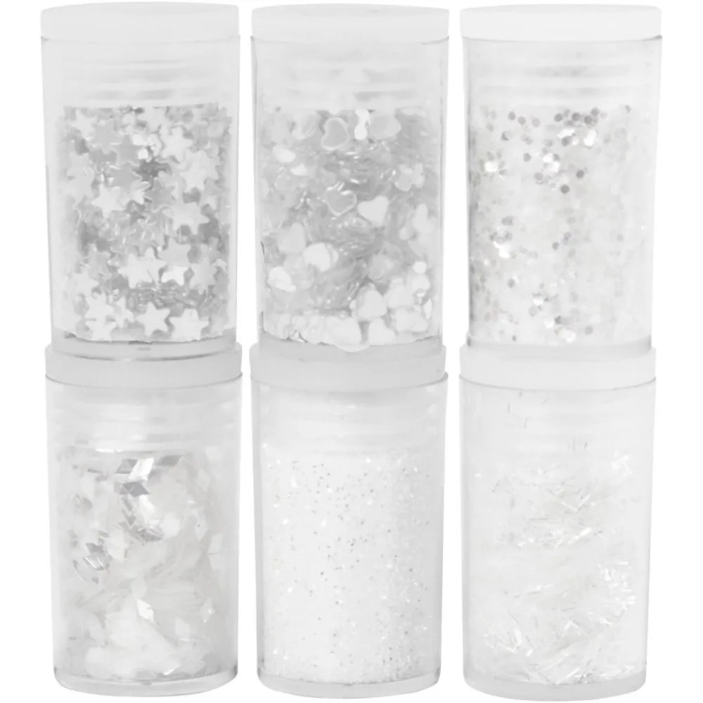 Glitter and Sequin, 6x5 g, white