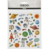 Stickers 15x16.5 cm - Space (30 pc, 1 sheet)