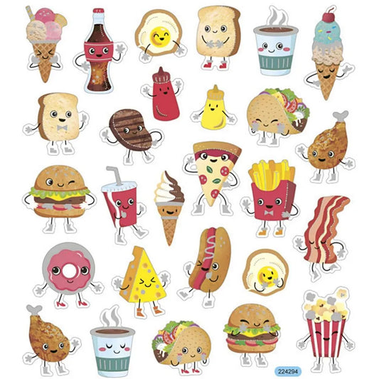 Stickers, fast food, 15x16,5 cm, 1 sheet