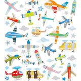 Stickers Sheet 15x16.5 cm - Airplanes & Helicopters (42 Pcs)