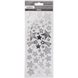 Stickers 10x24 cm 52 pc - Silver Stars