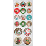Stickers Sheet 10x23cm - Christmas Circles (16 Pieces_