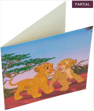 Crystal Art Card Simba and Nala 18x18cm