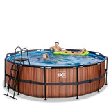 EXIT Brown Frame Pool - 15ft x 48in (12V Sand Filter)
