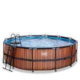 EXIT Brown Frame Pool - 15ft x 48in (12V Sand Filter)
