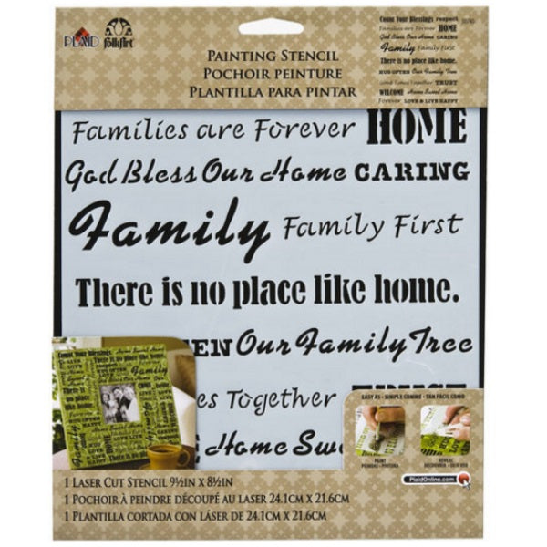 FA Stencils 8.5x9.5" Family Words