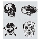 FOLKART STENCIL 12X12IN SKULL SET