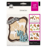 Stencil 3pk 7x10" Forest