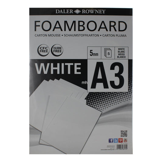 A3 5 PACK FOAMB WHITE 5MM