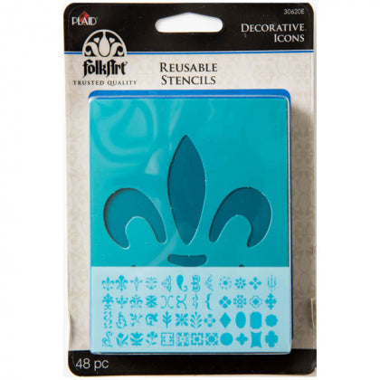 F/A Stencil 48pc 3.5X4.5in Decorative Icons