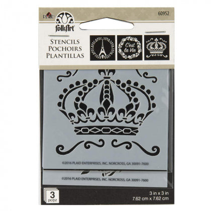 F/A Stencil 3pc 3x3in French Crown