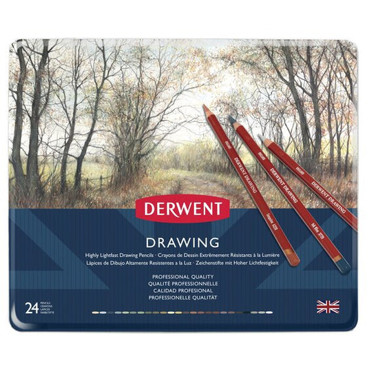 Derwent Drawing Pencils 24 Tin