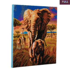 Crystal Art Kit Elephant 30x30cm