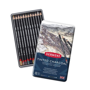 Derwent - Tinted Charcoal Pencil - 12 Tin