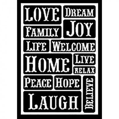 FolkArt Stencil Peel & Stick - Happy Words