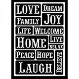 FolkArt Stencil Peel & Stick - Happy Words