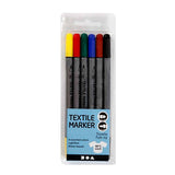 Fabric Markers 6 Pack 23+36 mm line asstd