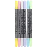 Textile Markers asstd Pastel colours 6pcs