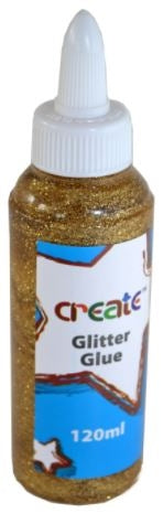 CREATE GOLD GLITTER GLUE 120ML