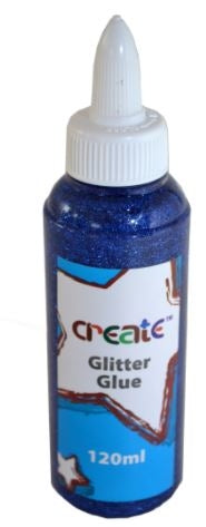 CREATE BLUE GLITTER GLUE 120ML