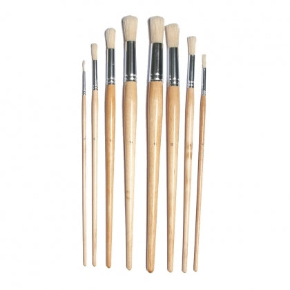 Round Long Handle Oil Brush Set