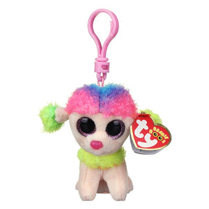 Beanie Boo Key Clip- Rainbow Poodle