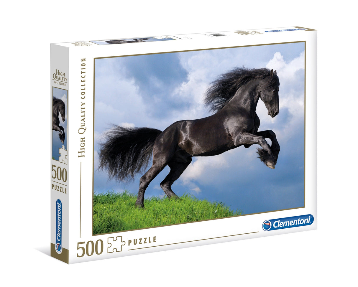 Fresian Black Horse 500 Piece Jigsaw Puzzle