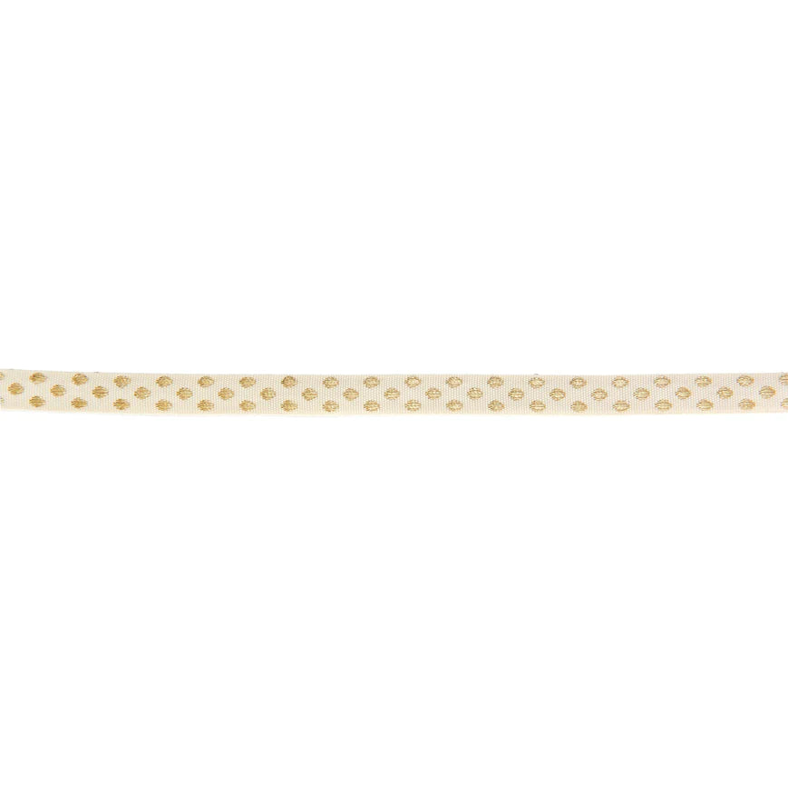 Ribbon dots small crème/gold