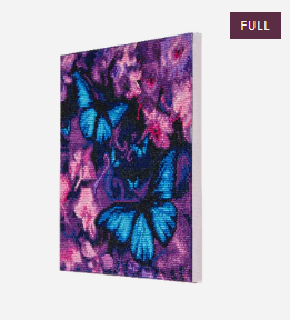 Blue Violet Butterflies, 30x30cm Crystal Art Kit