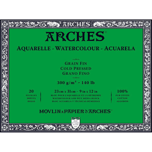 Arches Block - 9" x 12"/ 23 x 31 cm - NOT