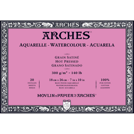 Arches Block - 7" x 10"/ 18 x 26 cm - HP